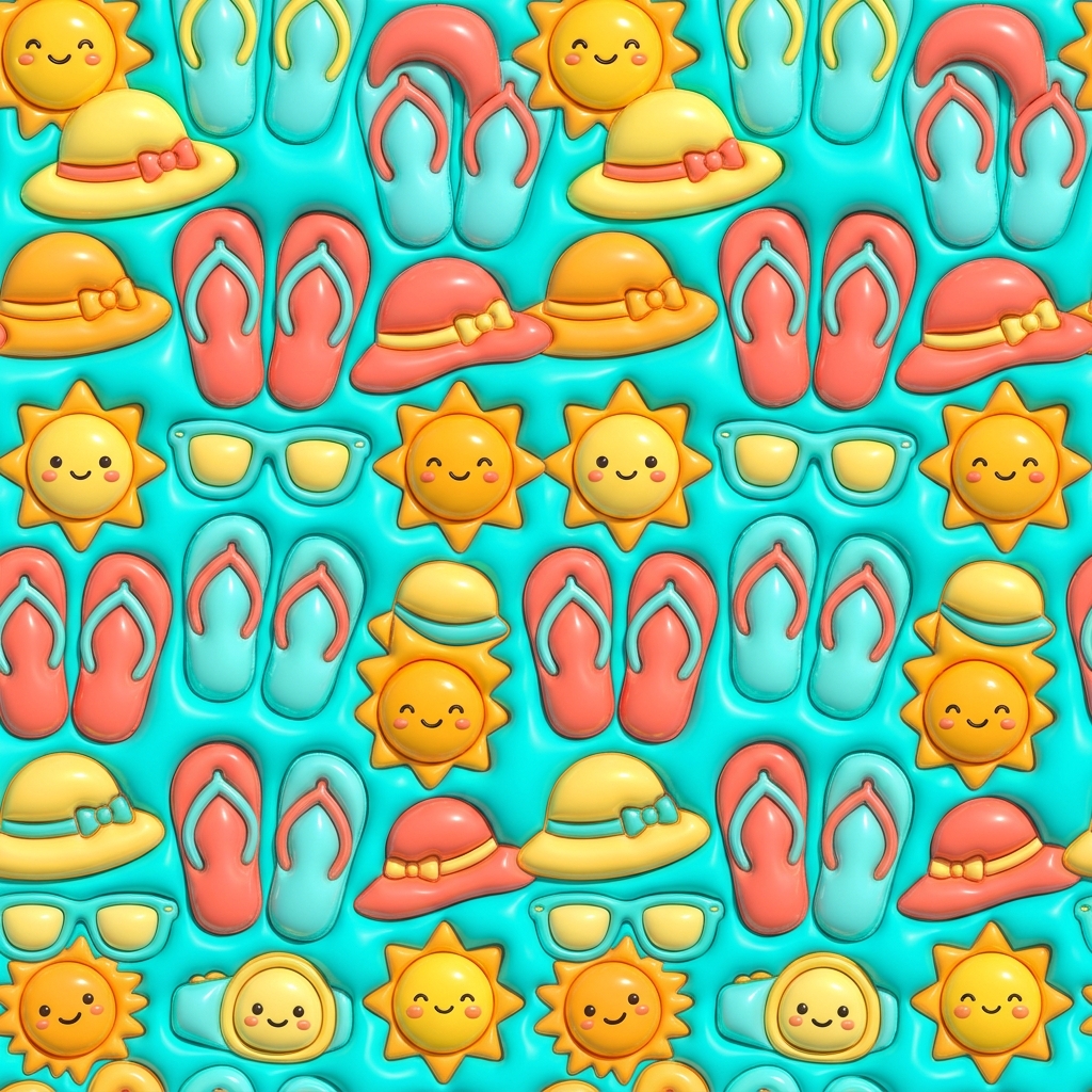 3D Inflated Beach Icons
