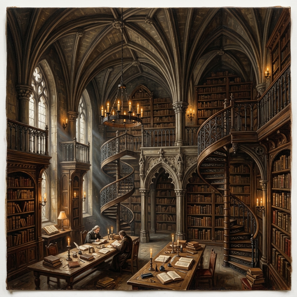 Gothic Library Interior