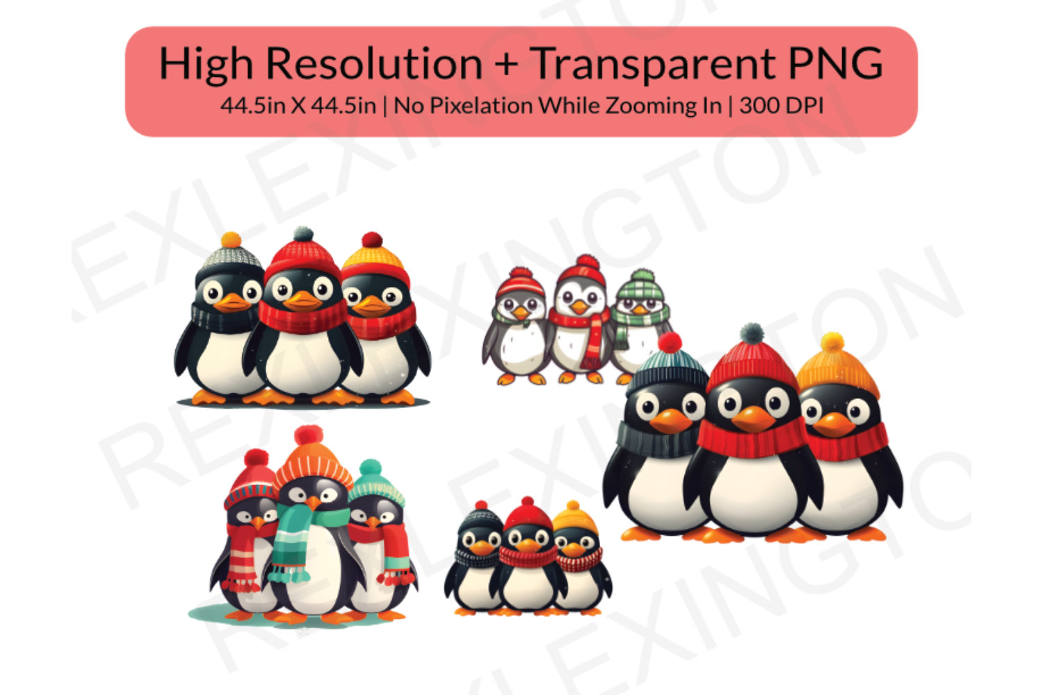 Penguins Christmas Clipart preview 2