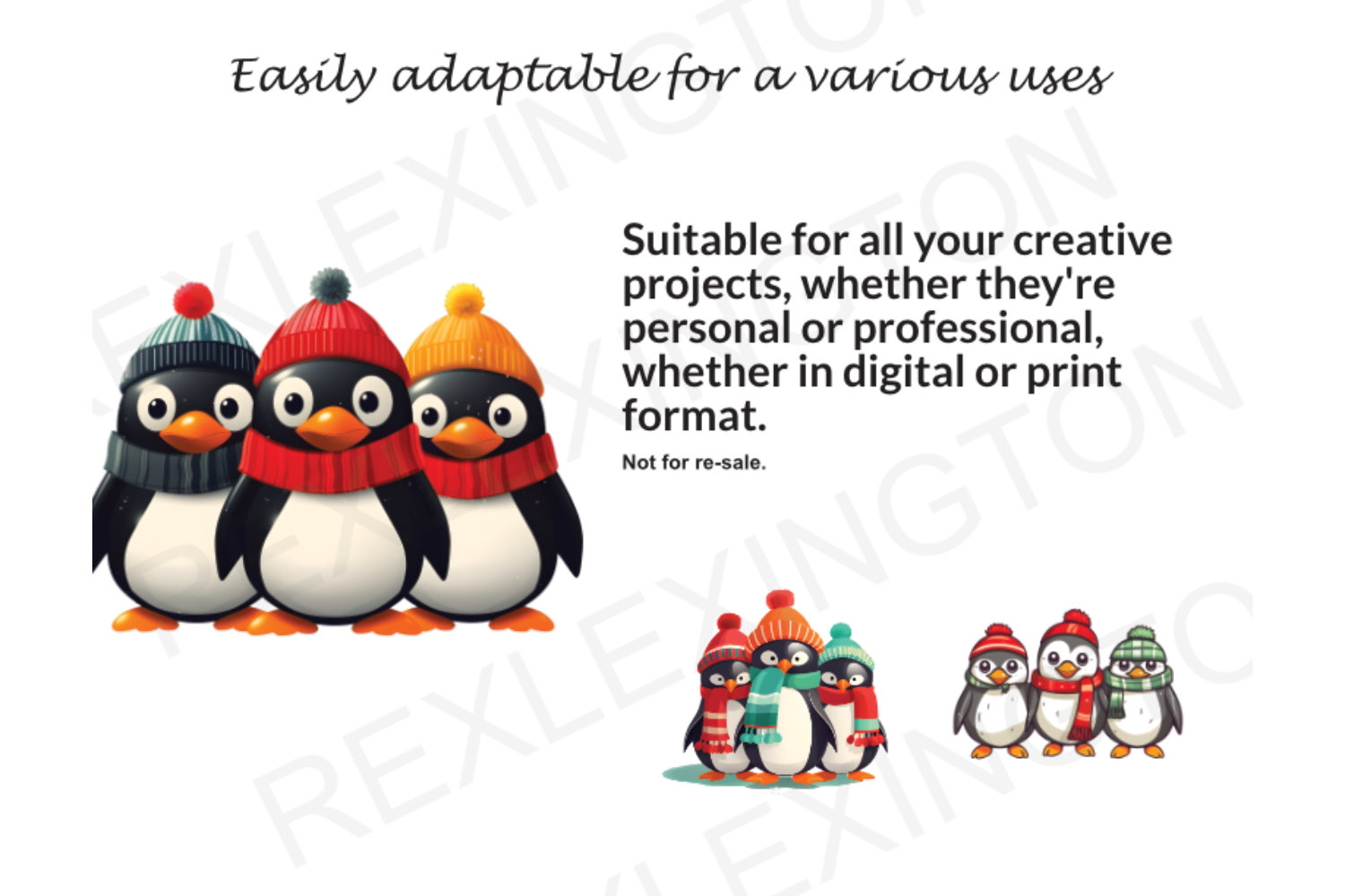 Penguins Christmas Clipart preview 3