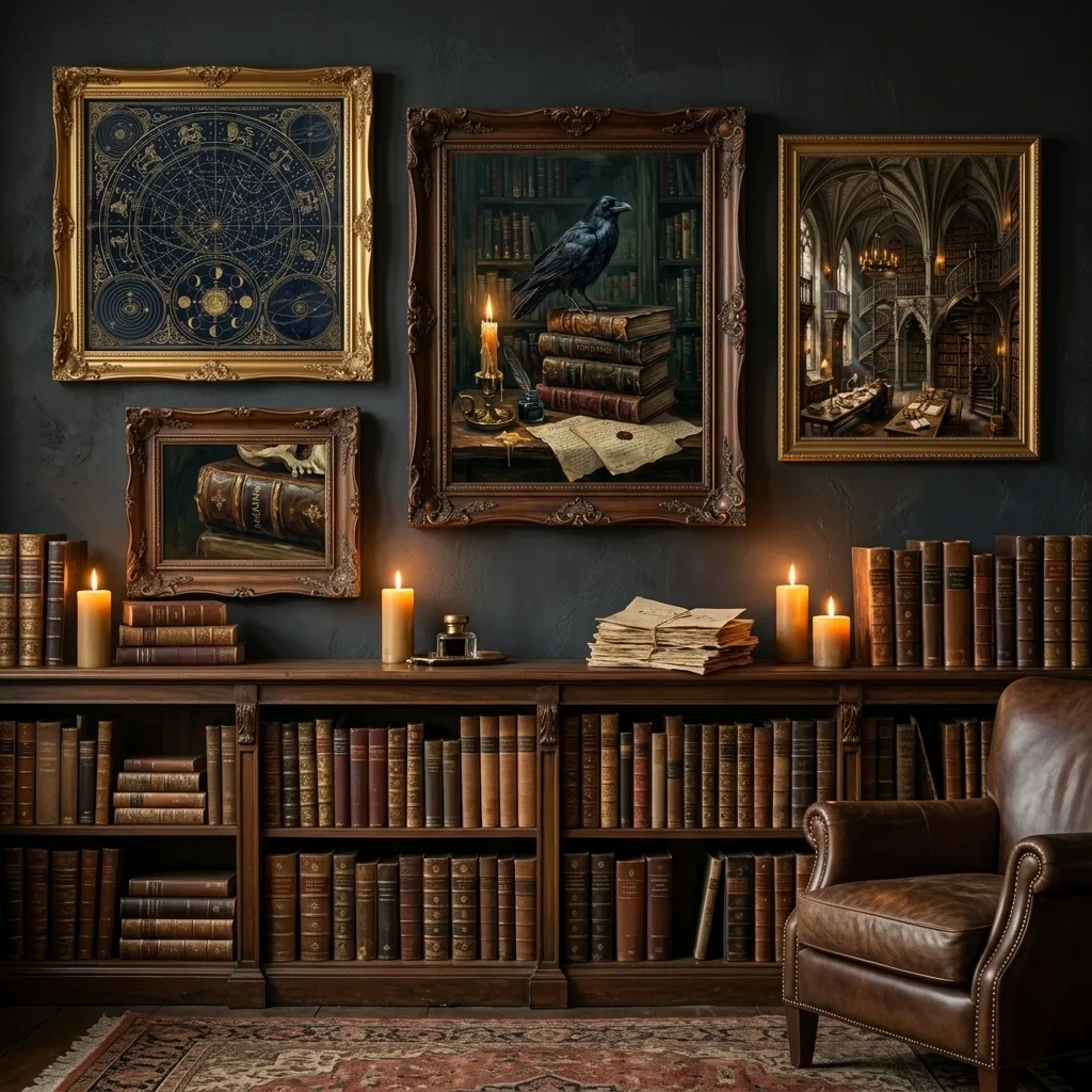 Dark Academia Gallery Wall Art Set — 8 Moody Prints