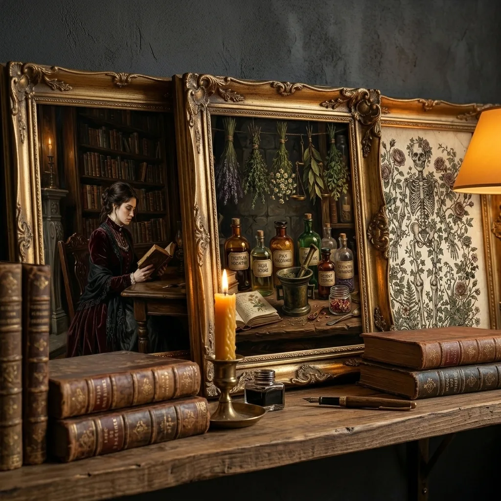 Dark Academia Gallery Wall Art Set — 8 Moody Prints preview 2